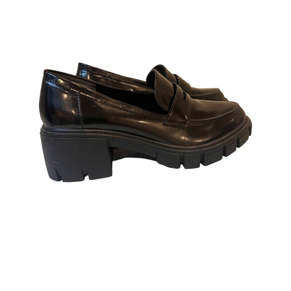 Sincerely Jules Black Lug Sole Heeled Loafers Platform Shoes Size 9M - Picture 1 of 8